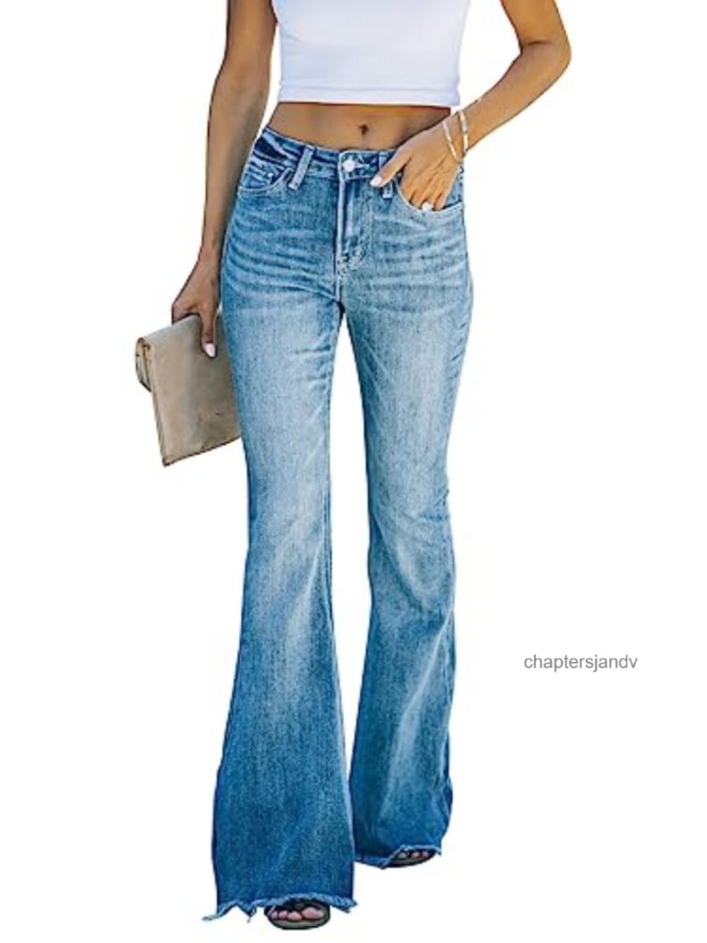 High Waisted Flare Bell Bottom Jeans Stretchy Wide Leg Denim Pants
